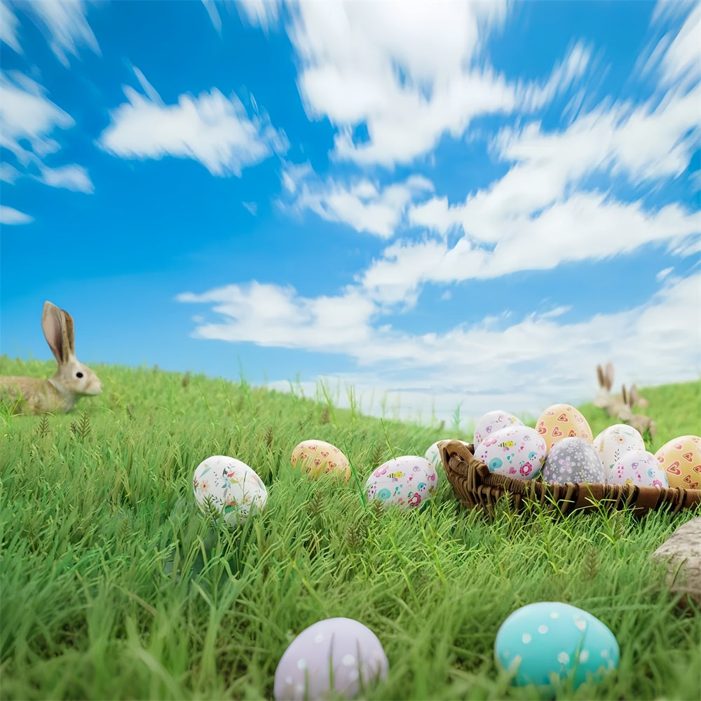 Easter Picture Ideas Cheerful Meadow Egg Field Backdrop UK TWW3-23