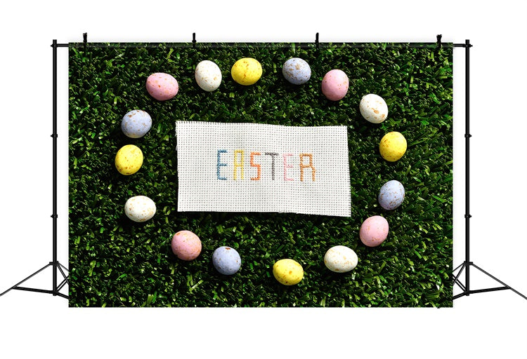 Easter Backdrop Photography Vintage Cross Stitch Egg Backdrop UK TWW3-24