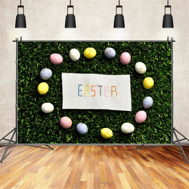 Easter Backdrop Photography Vintage Cross Stitch Egg Backdrop UK TWW3-24