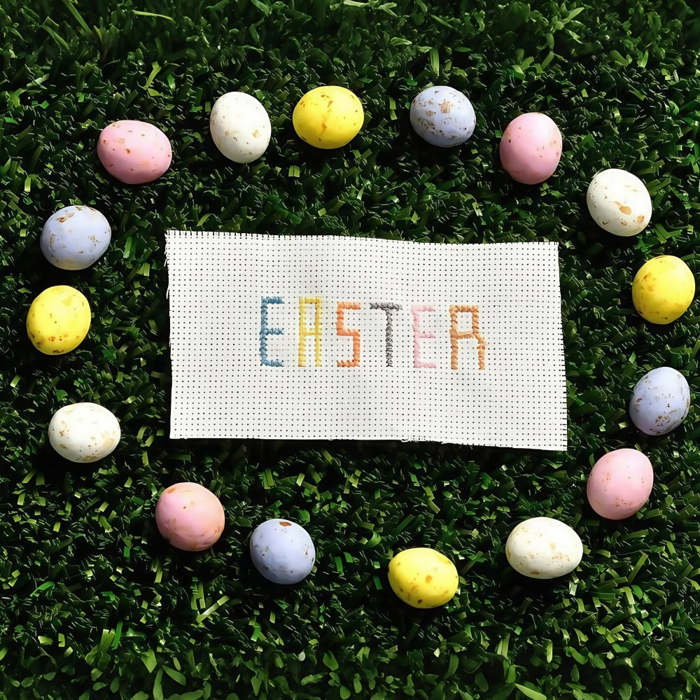 Easter Backdrop Photography Vintage Cross Stitch Egg Backdrop UK TWW3-24