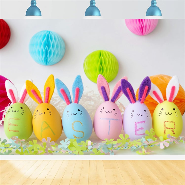 Easter Photo Backdrop Pastel Bunny Egg Celebration Backdrop UK TWW3-25