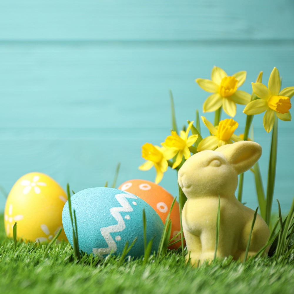 Easter Egg Backdrop Bunny Daffodil Field Backdrop UK TWW3-27