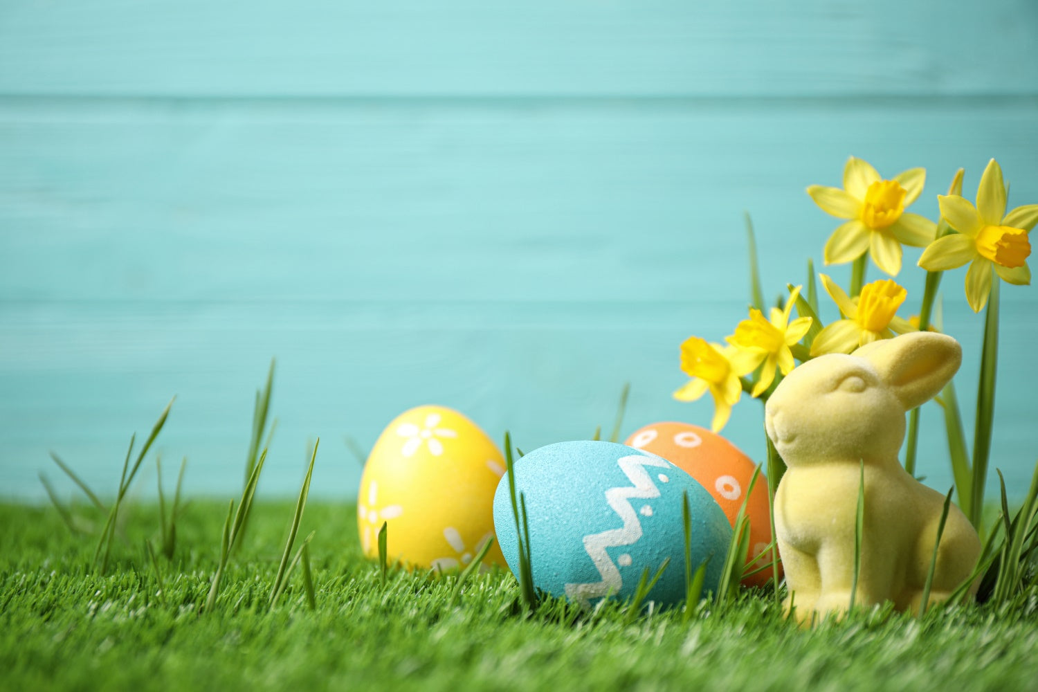 Easter Egg Backdrop Bunny Daffodil Field Backdrop UK TWW3-27