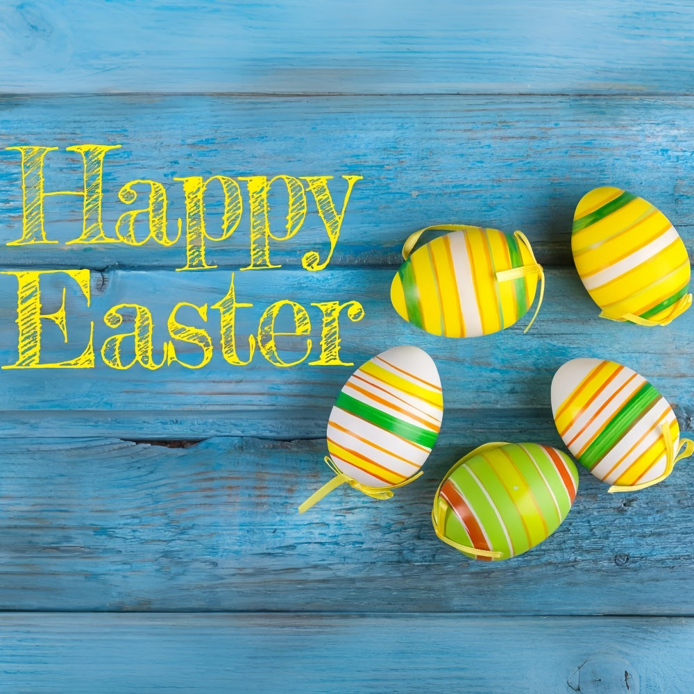 Easter Backdrop Rustic Blue Vibrant Striped Egg Backdrop UK TWW3-31