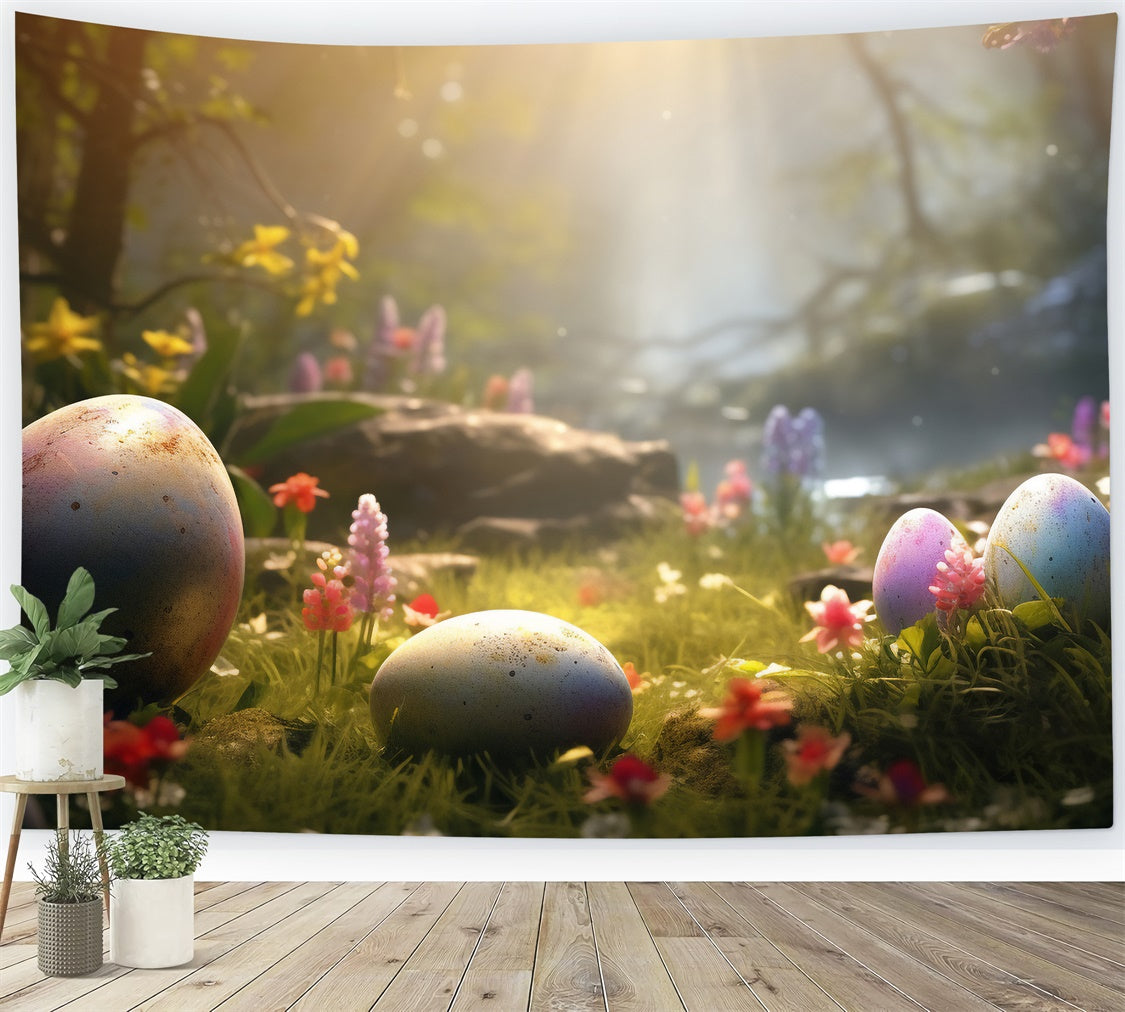 Easter Photo Backdrop Dreamy Woodland Easter Egg Backdrop UK TWW3-35