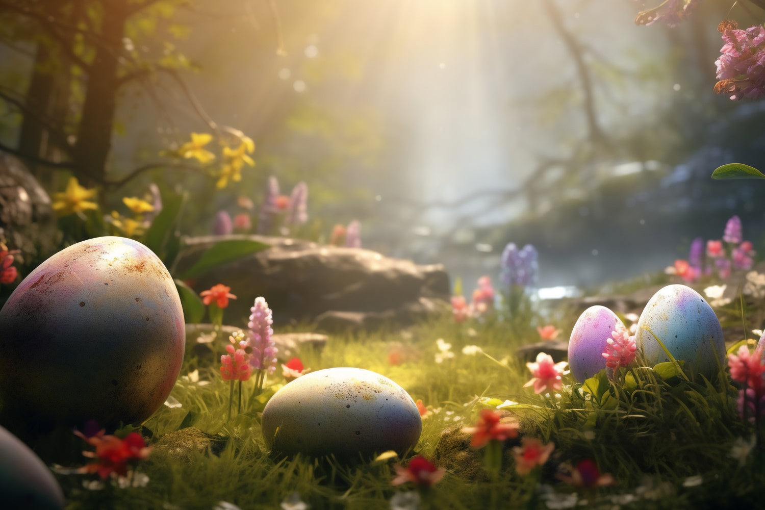 Easter Photo Backdrop Dreamy Woodland Easter Egg Backdrop UK TWW3-35