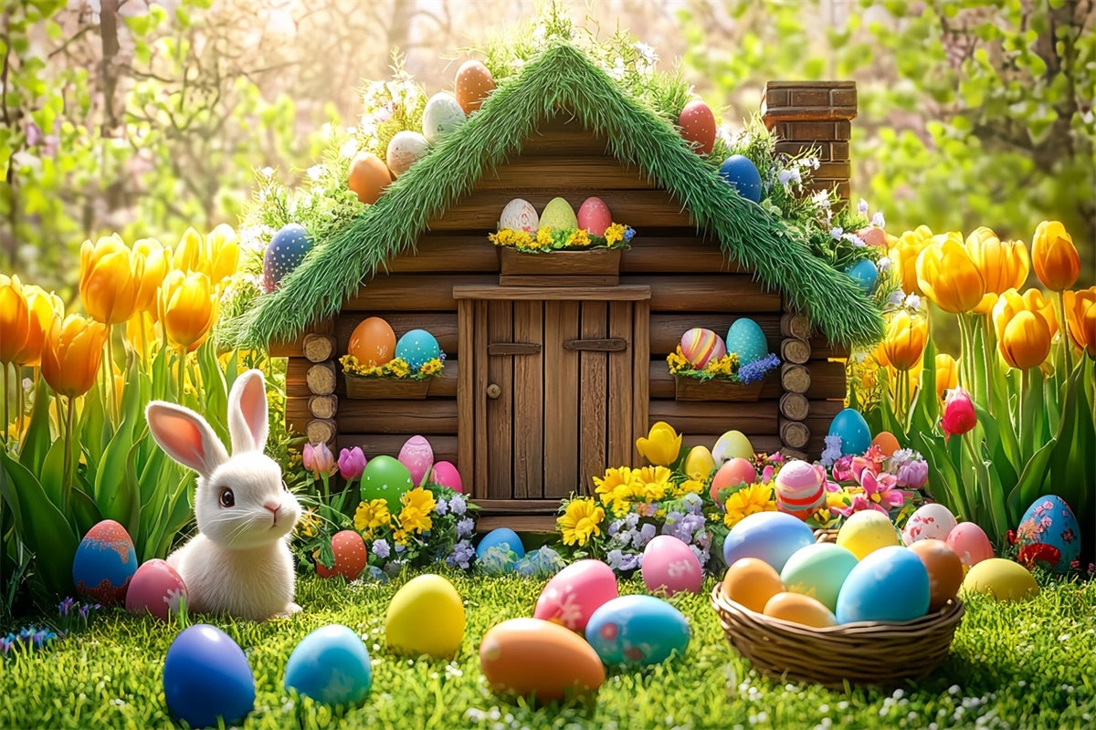 Easter Backdrop Pastel Egg Charming Cottage Backdrop UK TWW3-38