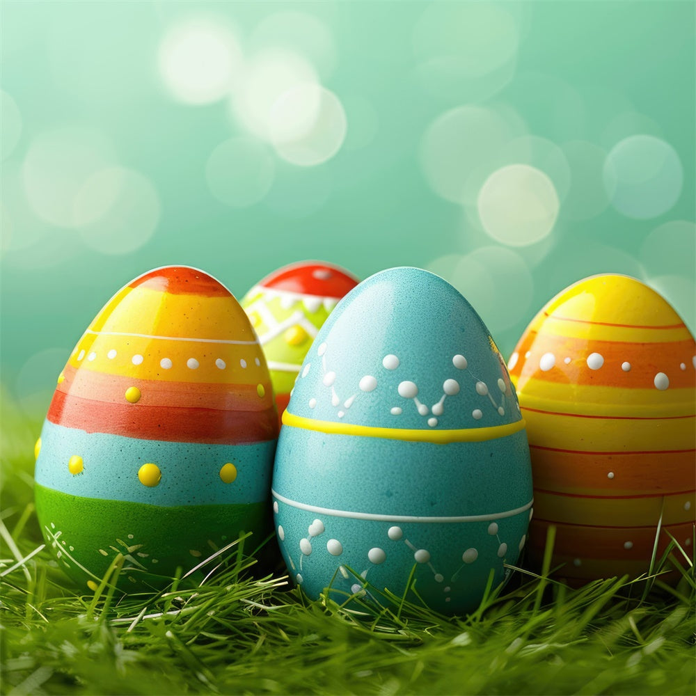 Easter Backdrops For Photos Festive Colorful Egg Backdrop UK TWW3-39