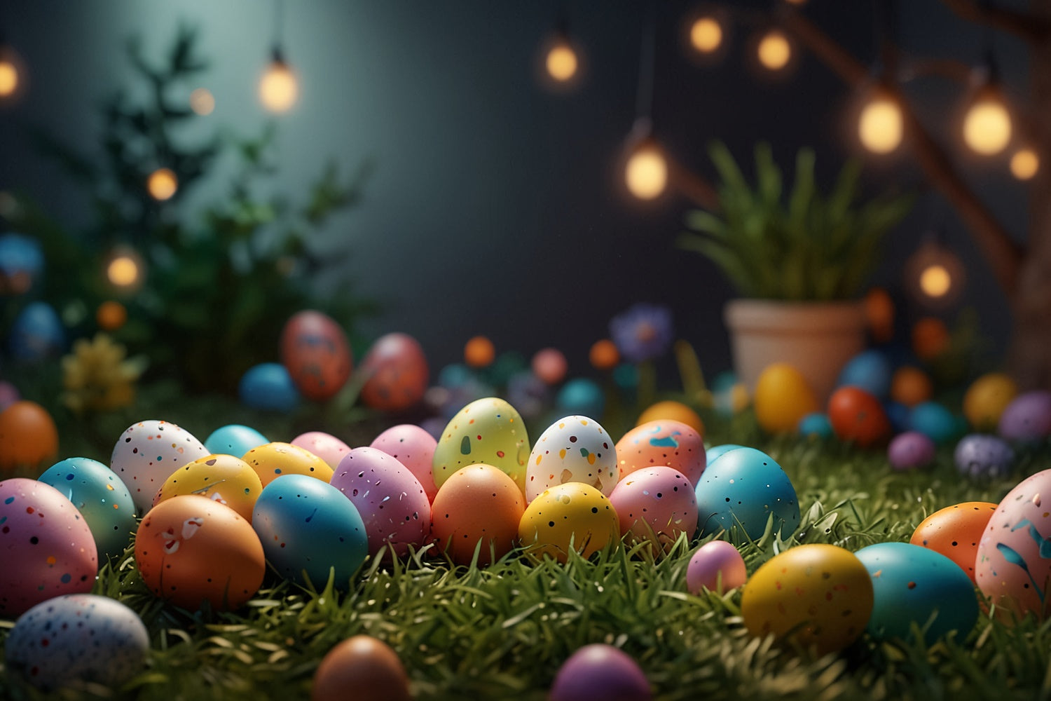 Easter Egg Backdrop Magical Easter Night Glow Backdrop UK TWW3-42