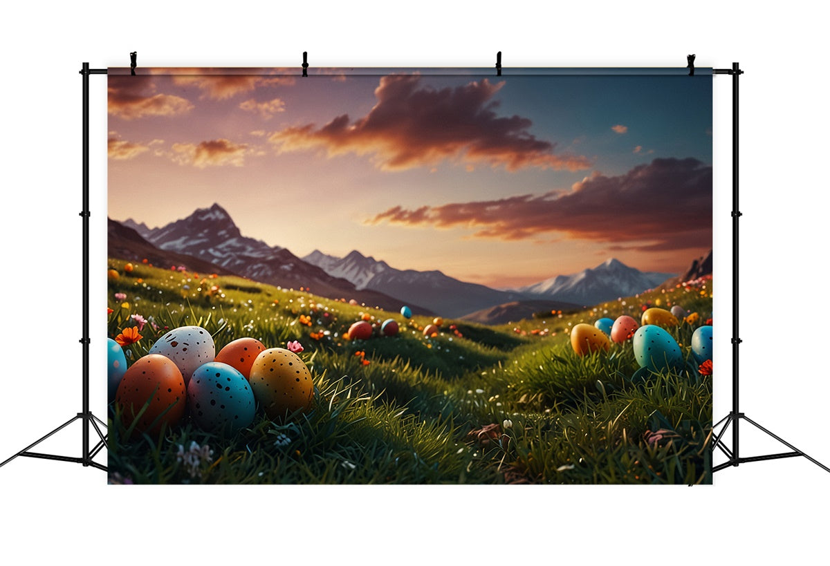 Easter Backdrops For Photos Majestic Mountain Egg Backdrop UK TWW3-43