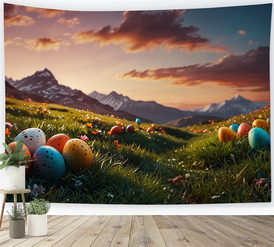 Easter Backdrops For Photos Majestic Mountain Egg Backdrop UK TWW3-43