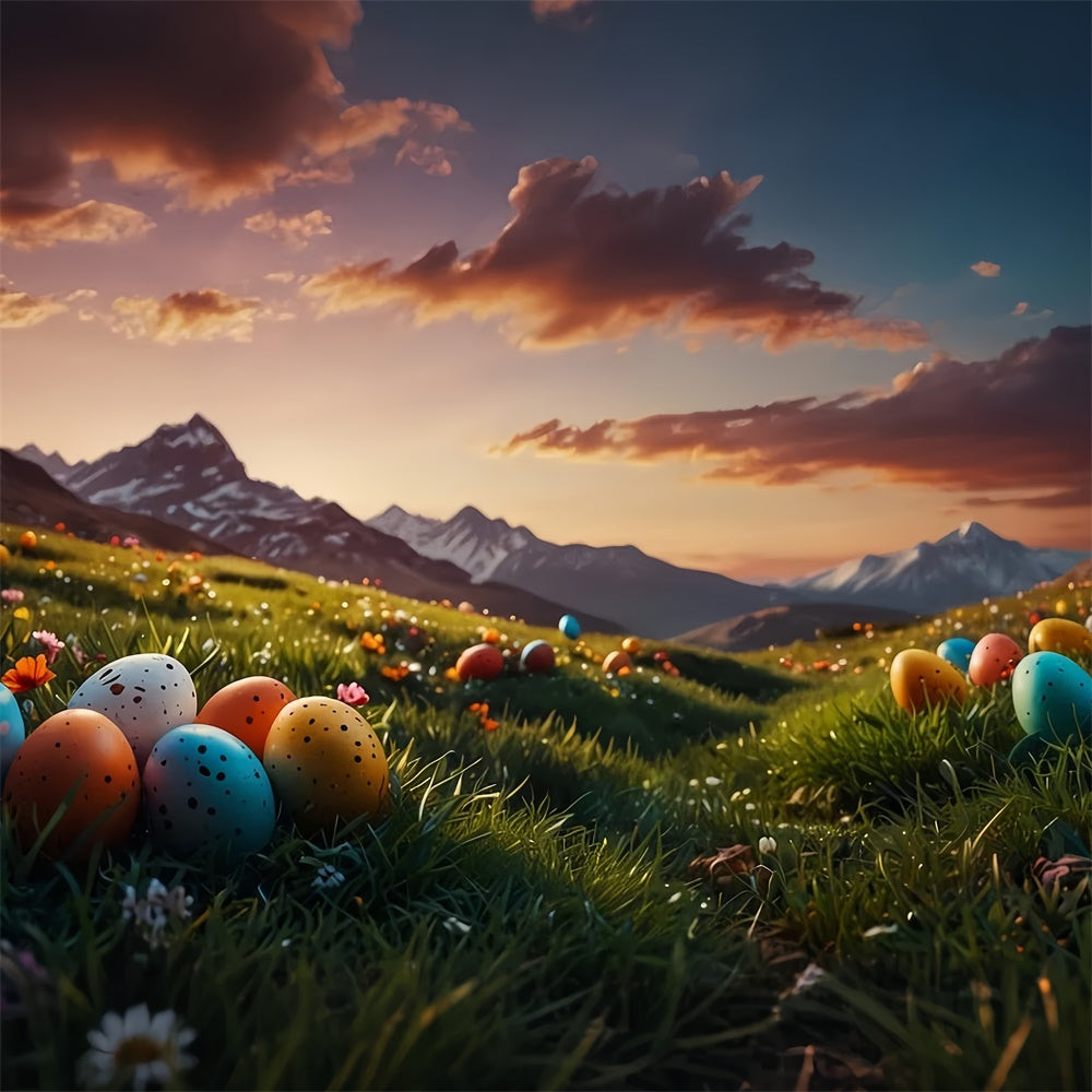 Easter Backdrops For Photos Majestic Mountain Egg Backdrop UK TWW3-43
