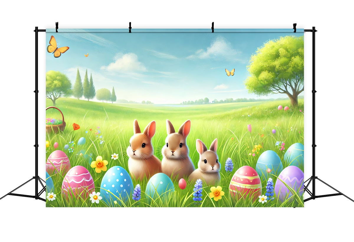 Photography Easter Backdrop Delightful Bunny Meadow Backdrop UK TWW3-47