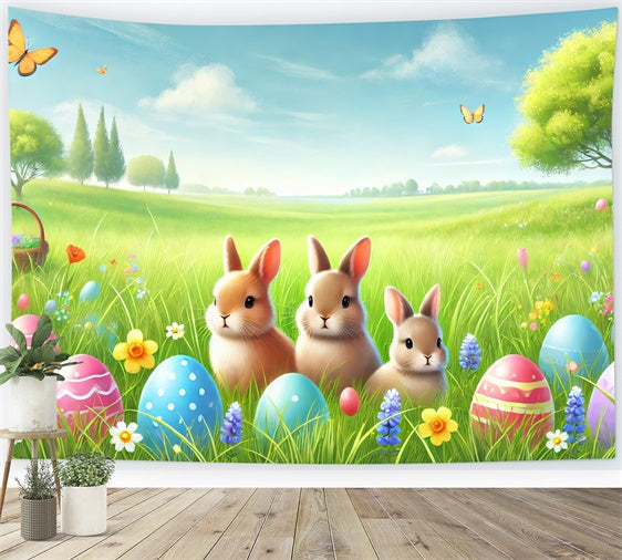 Photography Easter Backdrop Delightful Bunny Meadow Backdrop UK TWW3-47