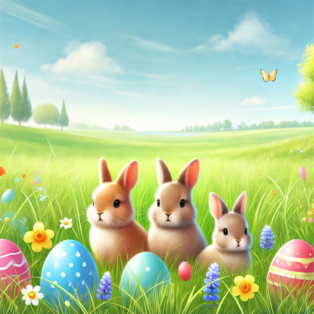 Photography Easter Backdrop Delightful Bunny Meadow Backdrop UK TWW3-47