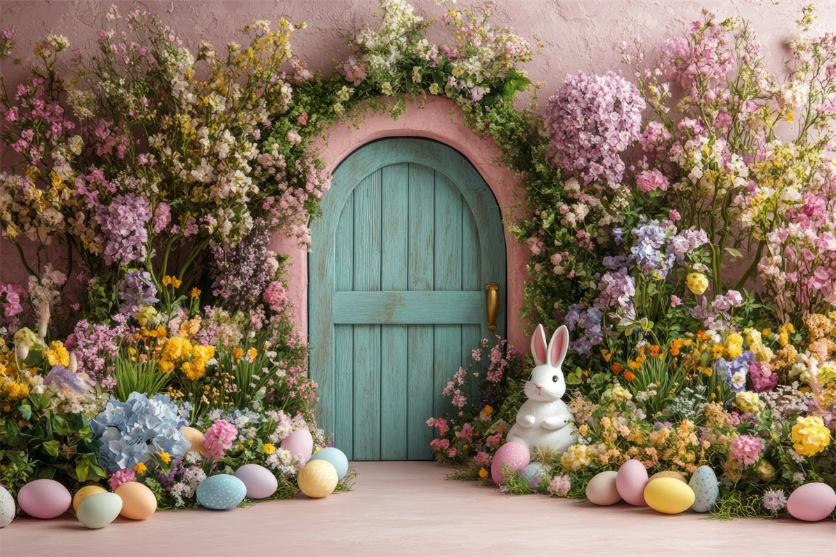 Easter Picture Ideas Pastel Egg Flower Archway Backdrop UK TWW3-50