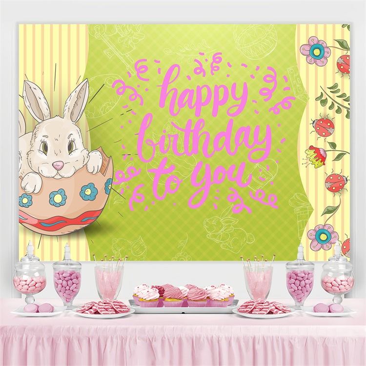 Backdrops For Easter Birthday Cheer Bunny Egg Customized Backdrop UK TWW3-59