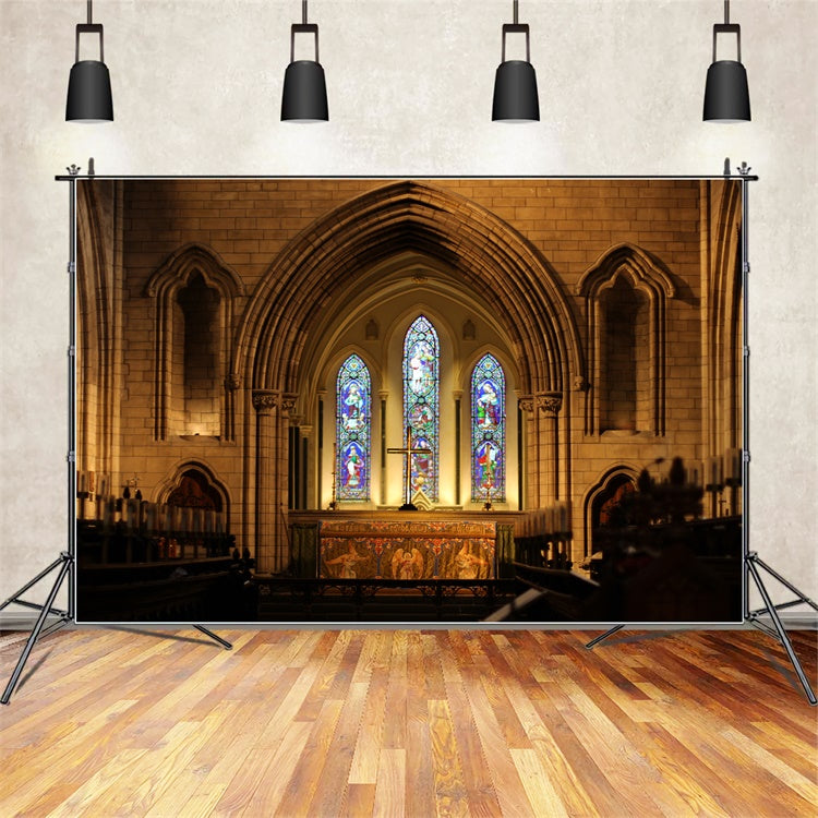 Easter Backdrops For Church Gothic Church Sacred Altar Backdrop UK TWW3-7