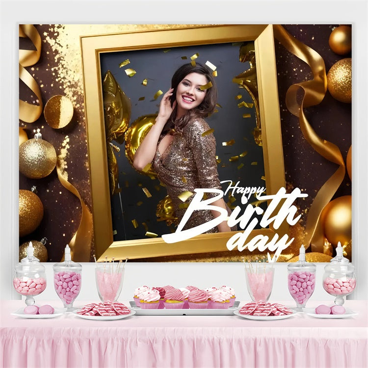 Customized Birthday Backdrop Fashion Frame Ribbon Party Backdrop UK TWW3-77