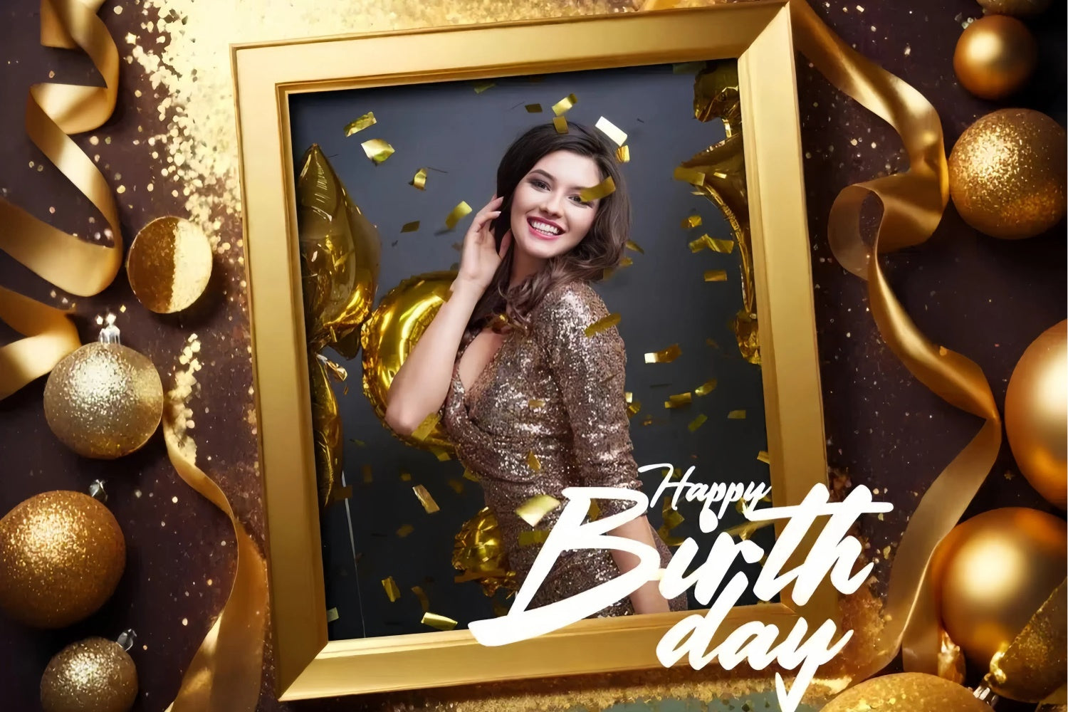 Customized Birthday Backdrop Fashion Frame Ribbon Party Backdrop UK TWW3-77