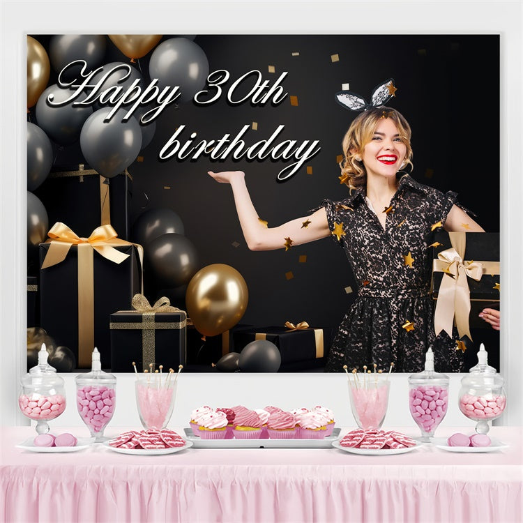 Custom Birthday Backdrops Classy 30th Confetti Balloon Backdrop UK TWW3-78