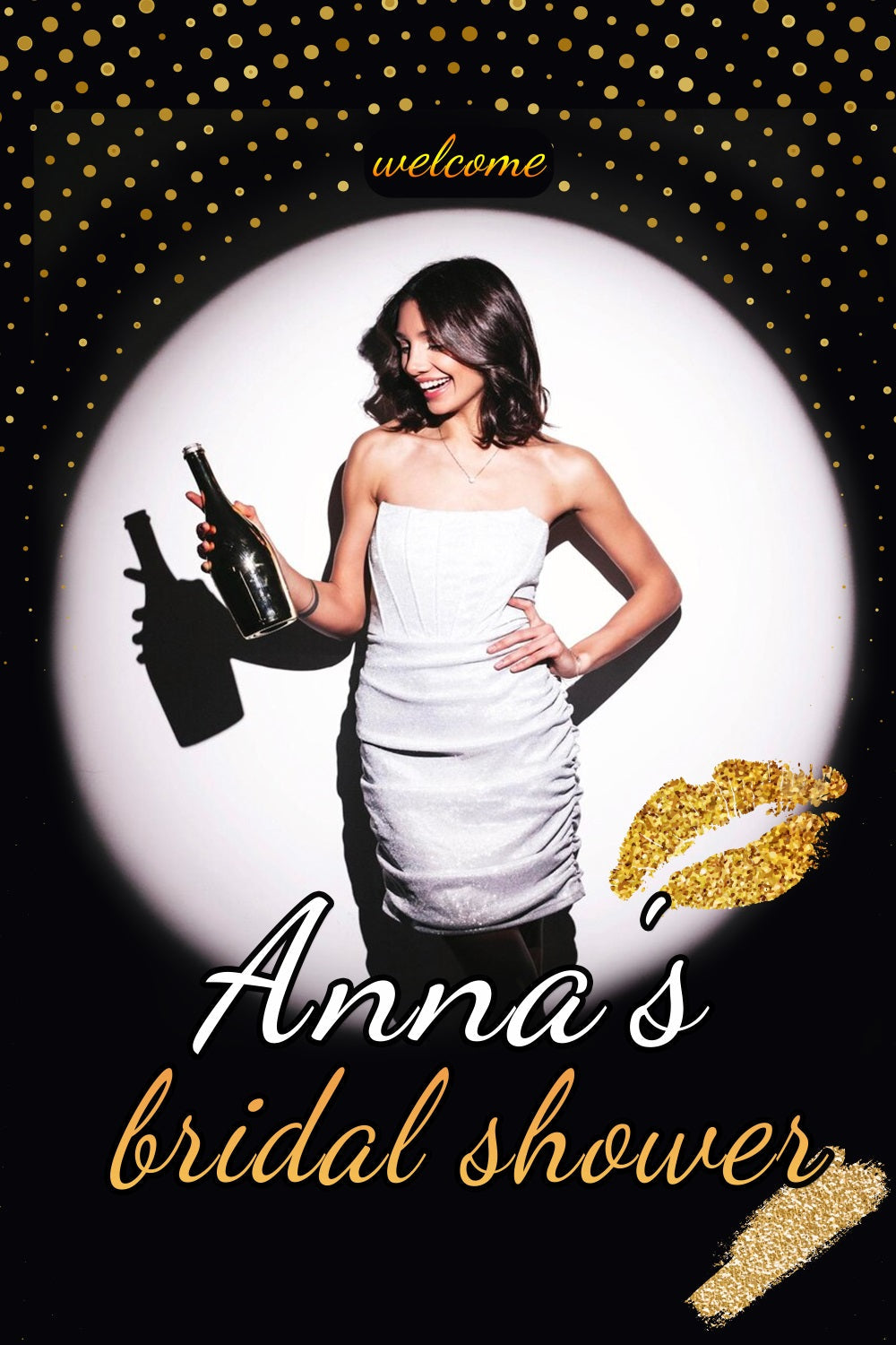 Bridal Shower Backdrop Sparkle Lips Customized Backdrop UK TWW3-90