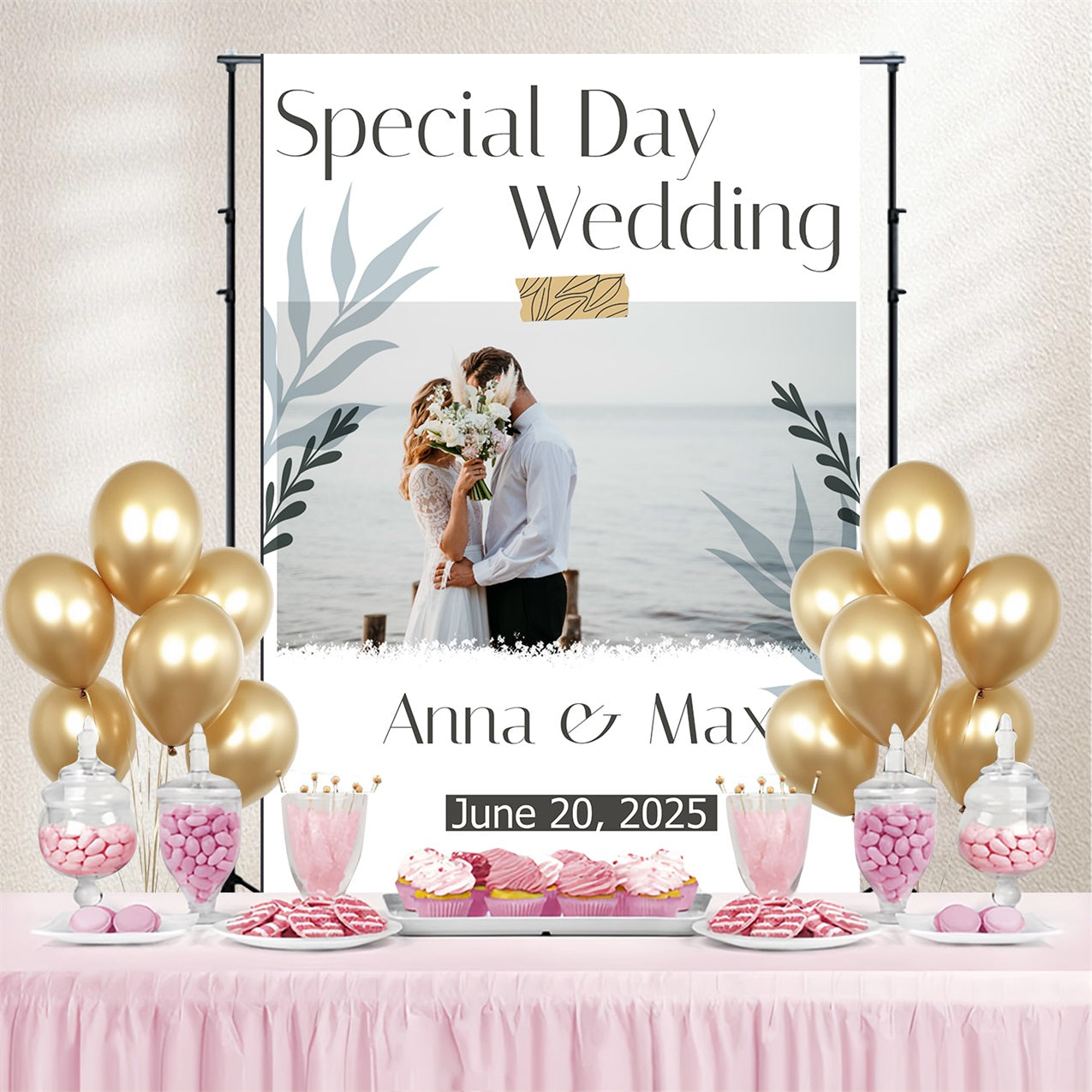 Backdrop Wedding Special Day Customized Backdrop UK TWW3-94