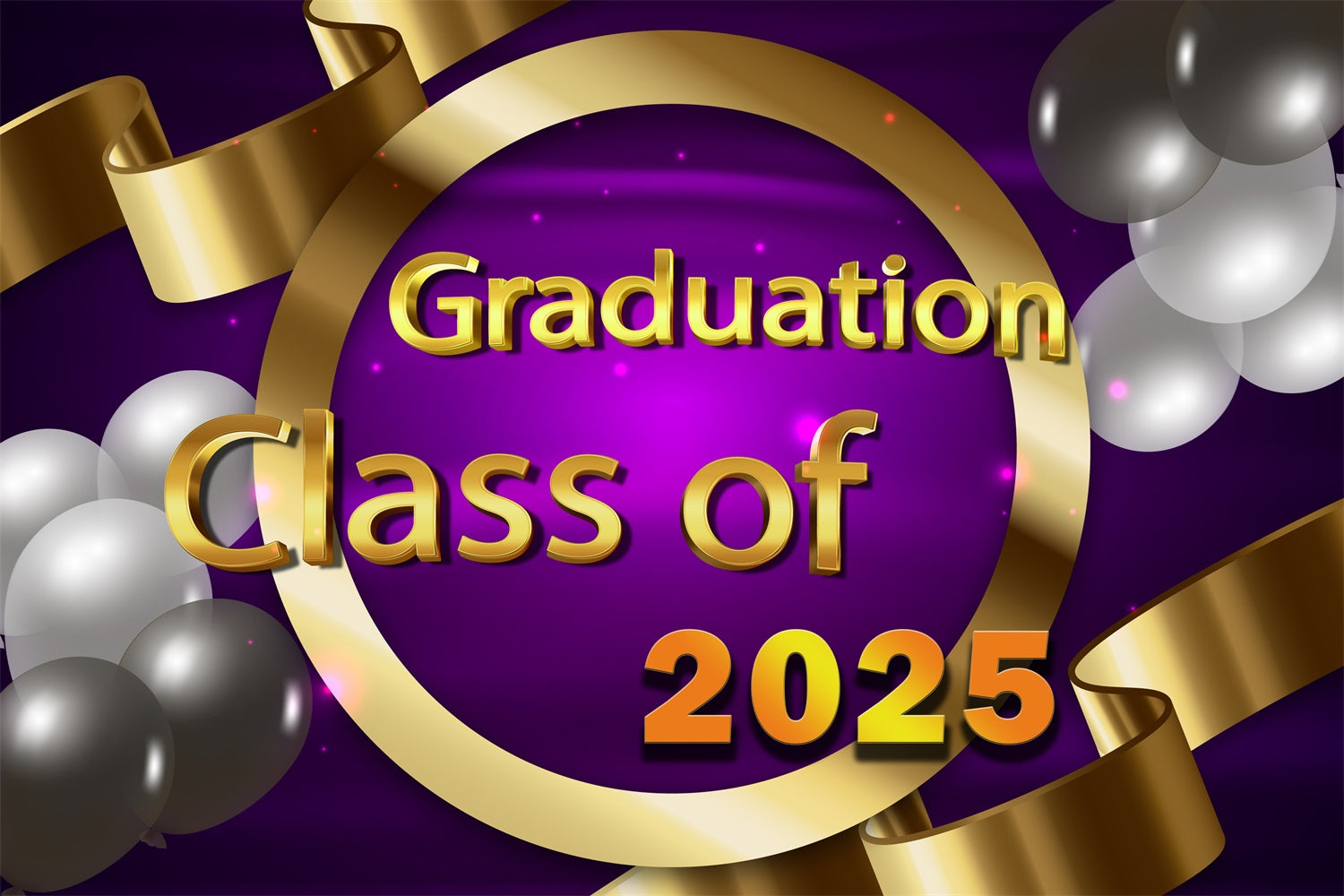 Graduation Picture Backdrop Silver Balloons Party Graduation Backdrop UK TWW3-99