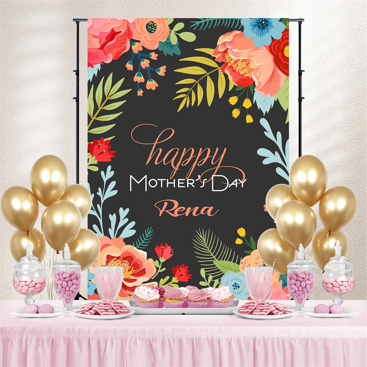 Mothers Day Backdrop Floral Art Customized Backdrop UK TWW4-12