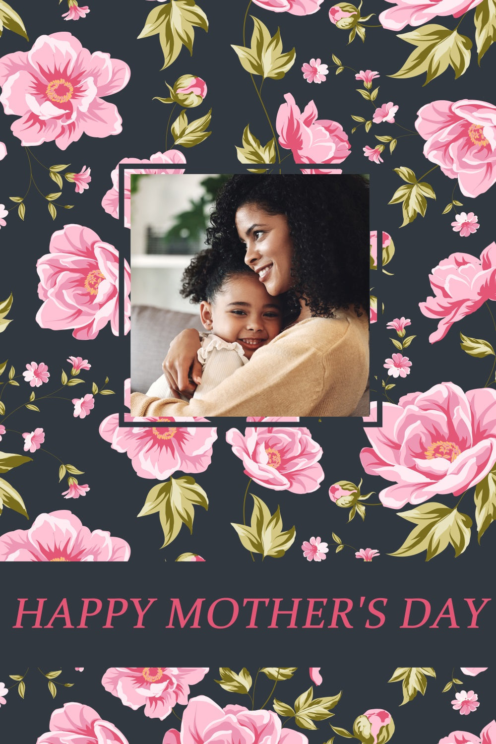 Backdrops For Mother's Day Pink Floral Personalised Backdrop UK TWW4-13