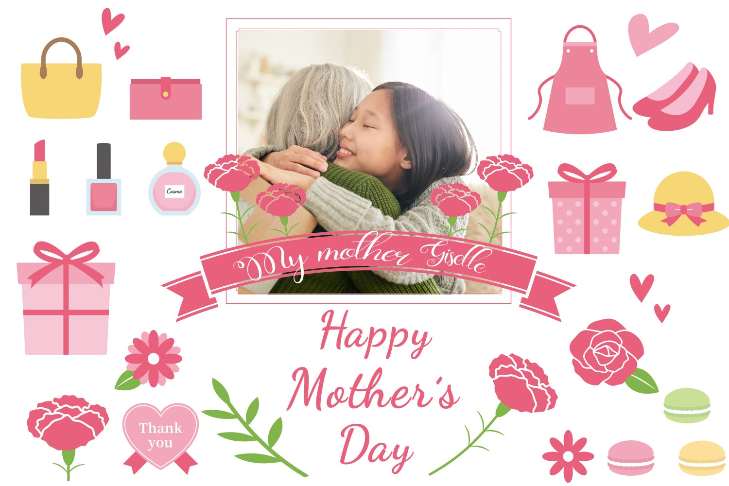 Mother's Day Photo Backdrops Floral Makeup Personalized Backdrop UK TWW4-18