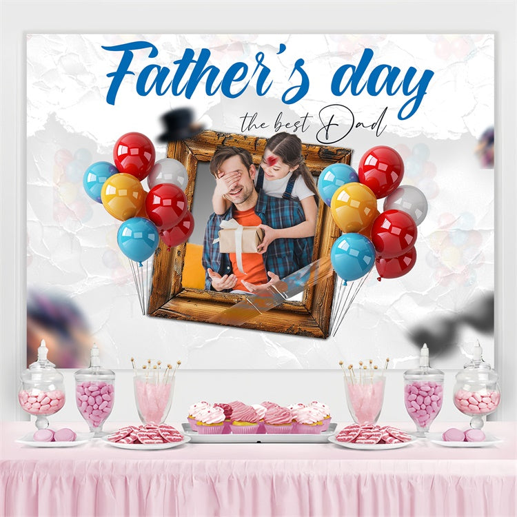 Fathers Day Backdrop Ideas Colorful Balloons Gift Custom Backdrop UK TWW4-75