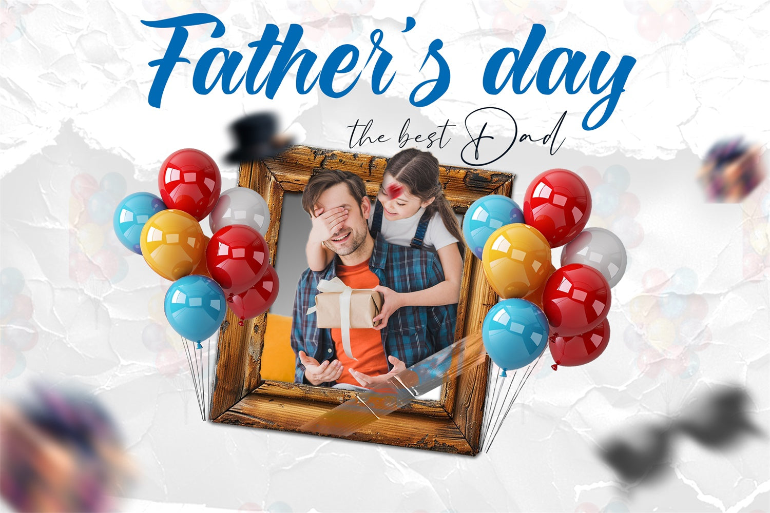 Fathers Day Backdrop Ideas Colorful Balloons Gift Custom Backdrop UK TWW4-75