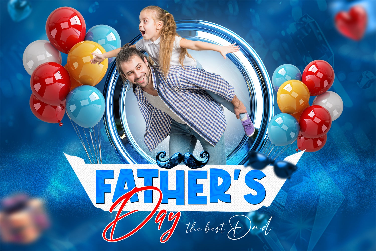 Backdrop Fathers Day Floating Balloons Personalized Backdrop UK TWW4-77