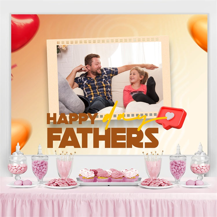 Father's Day Photo Backdrop Red Heart Bubble Custom Backdrop UK TWW4-78