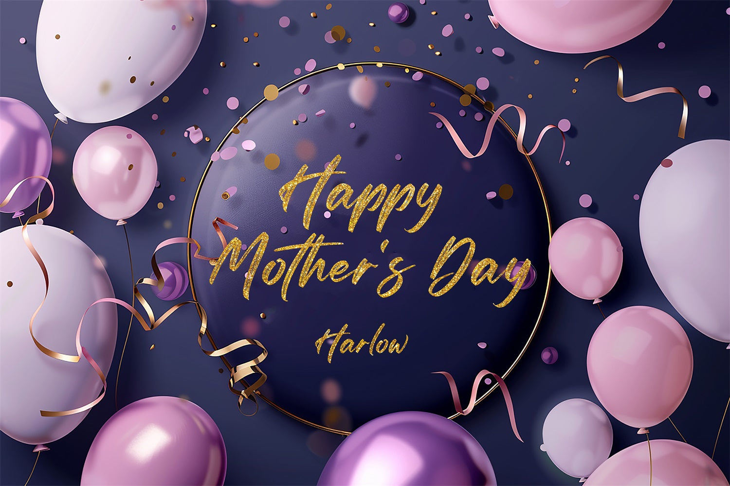 Mother's Day Backdrop Purple Party Balloons Custom Backdrop UK TWW4-8