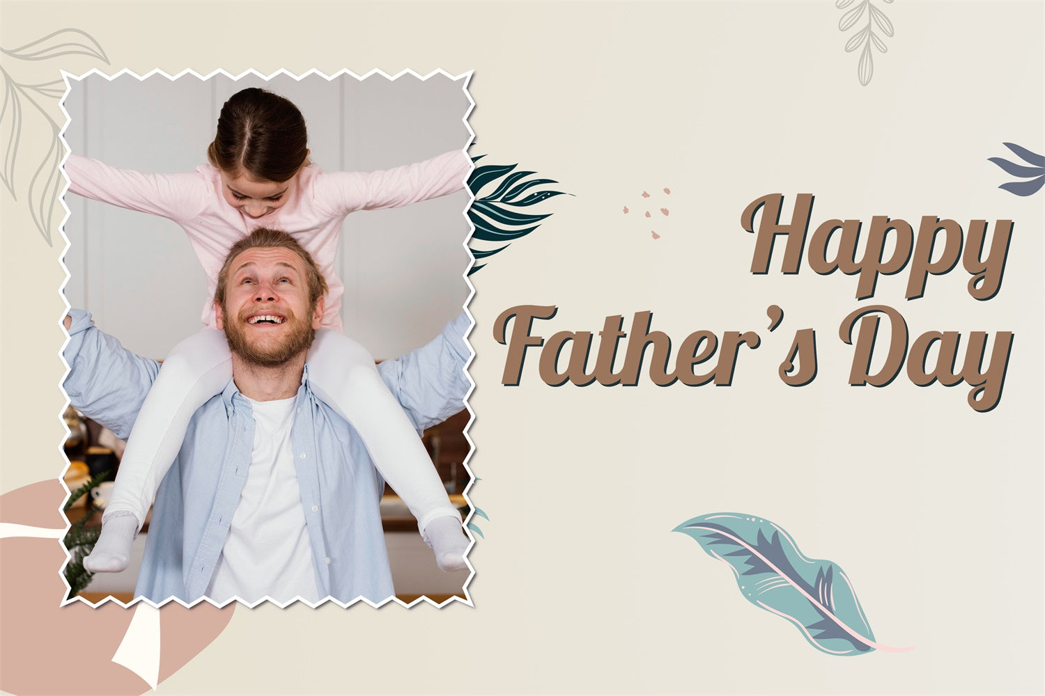Father's Day Backdrop Pastel Leaf Design Personalized Backdrop UK TWW4-81