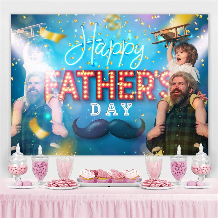 Backdrop Fathers Day Stage Spotlight Confetti Custom Backdrop UK TWW4-82