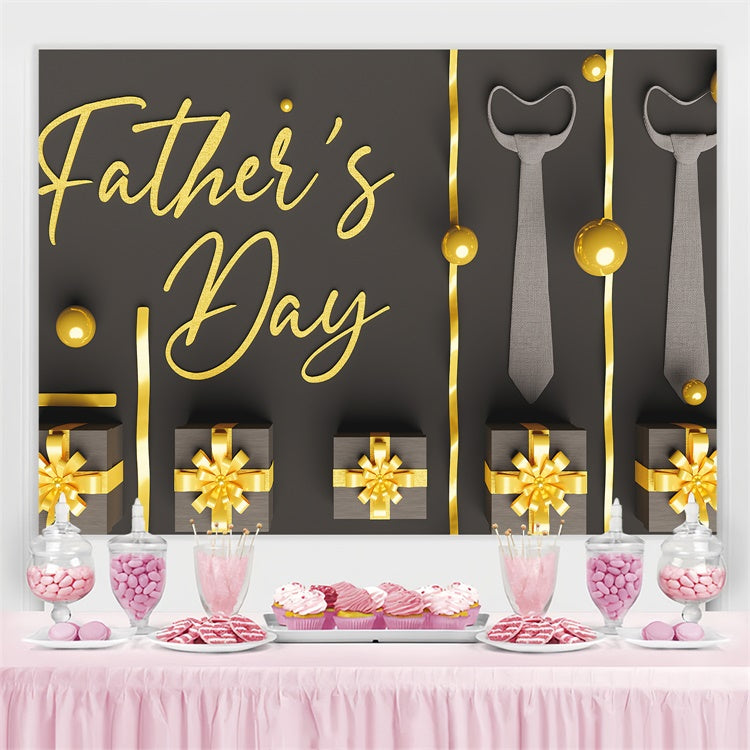 Happy Fathers Day Backdrop Chic Gift Box Tie Customized Backdrop UK TWW4-83