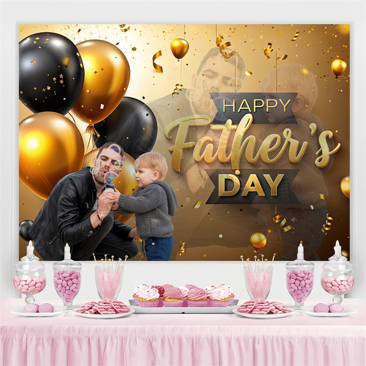 Backdrop Father's Day Golden Confetti Balloon Custom Backdrop UK TWW4-85