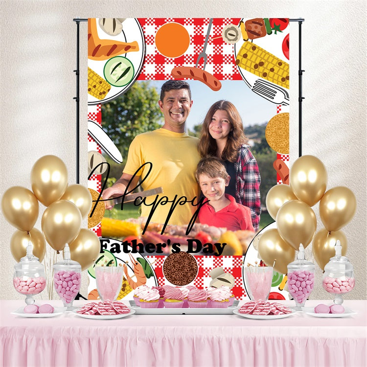 Fathers Day Backdrop Family BBQ Theme Personalized Backdrop UK TWW4-86