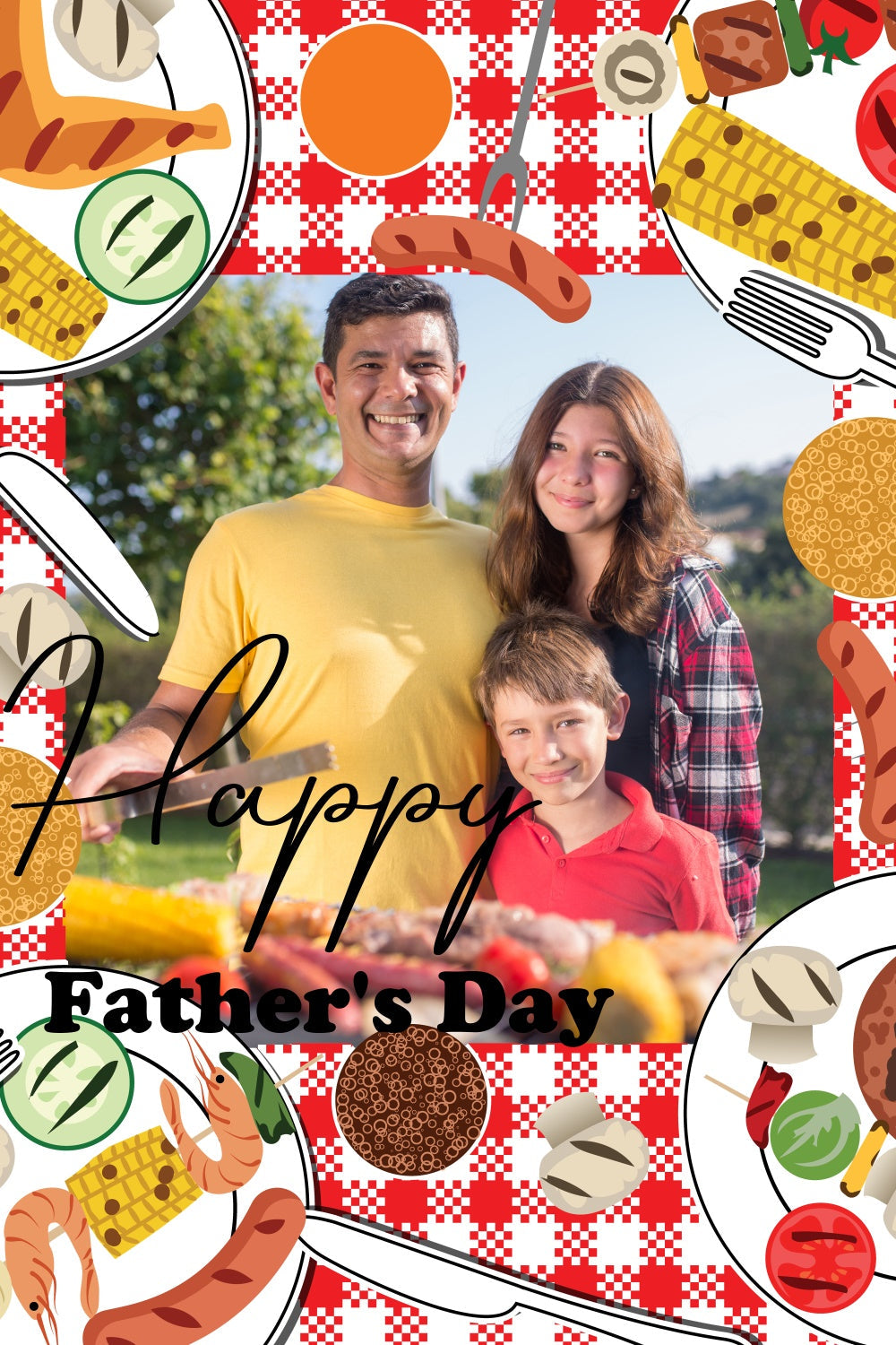 Fathers Day Backdrop Family BBQ Theme Personalized Backdrop UK TWW4-86