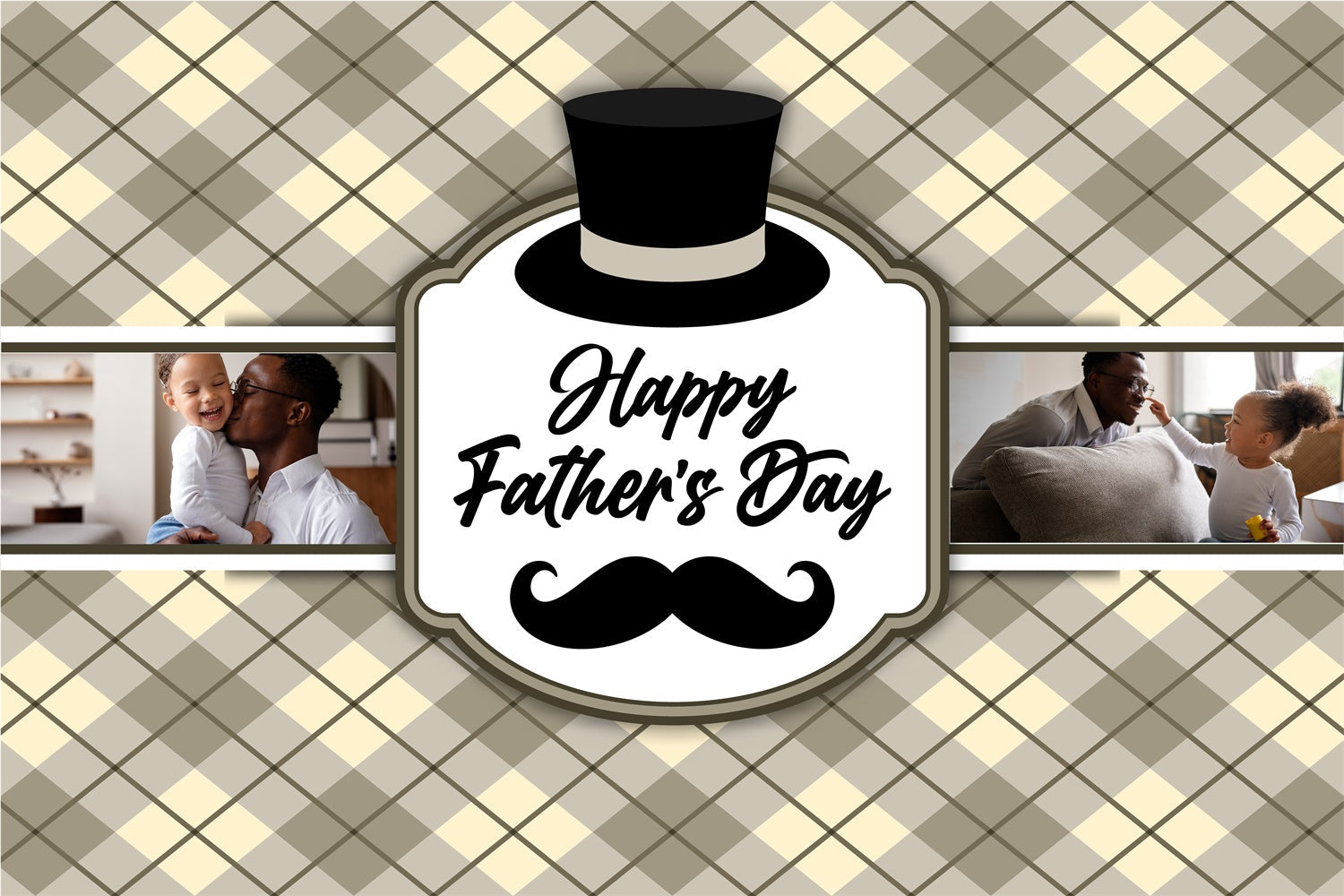 Father's Day Backdrop Elegant Plaid Pattern Customized Backdrop UK TWW4-89