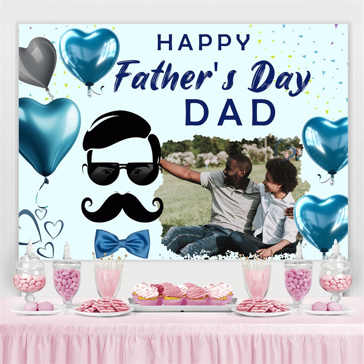 Backdrop Father's Day Heart Balloons Cartoon Custom Backdrop UK TWW4-93
