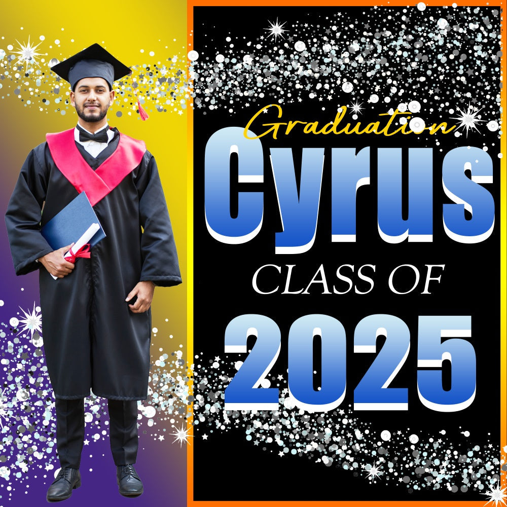 Graduated Backdrop Sparkling Confetti Custom Party Graduation Backdrop UK TWW5-31