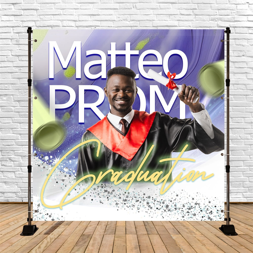 Prom Photo Backdrop Modern Shine Personalized Party Graduation Backdrop UK TWW5-43