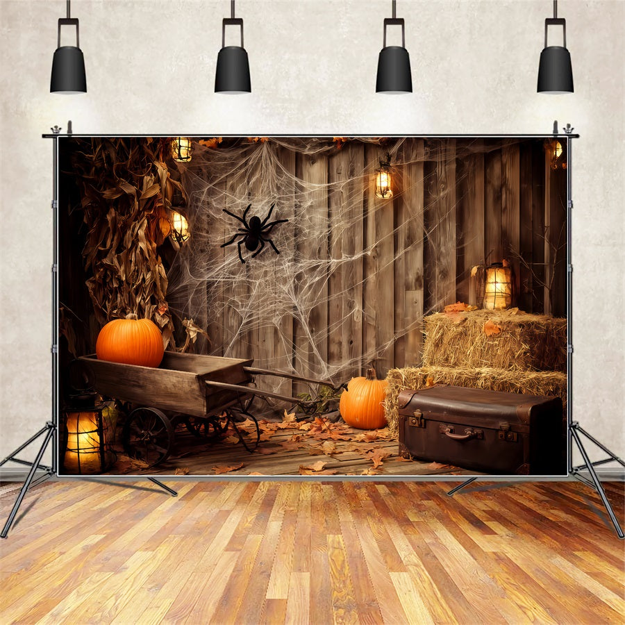 Halloween Wall Backdrop Spider Web Rustic Corner Halloween Photo Backdrop UK TWW510-23
