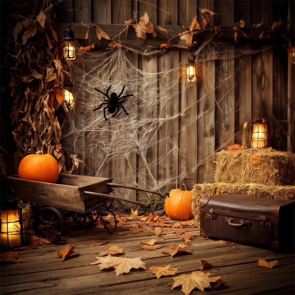 Halloween Wall Backdrop Spider Web Rustic Corner Halloween Photo Backdrop UK TWW510-23
