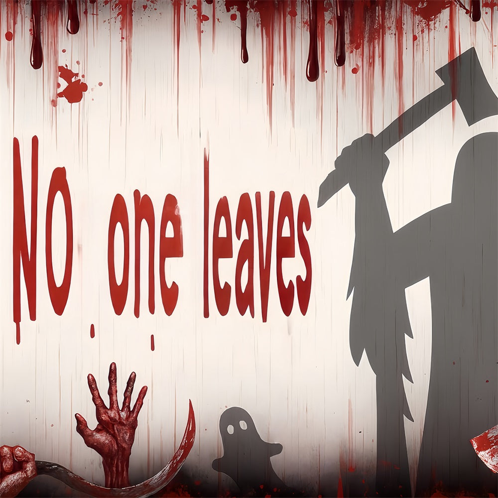 Halloween Wall Backdrop Bloody Axe Killer Shadows Halloween Backdrop Ideas UK TWW510-25