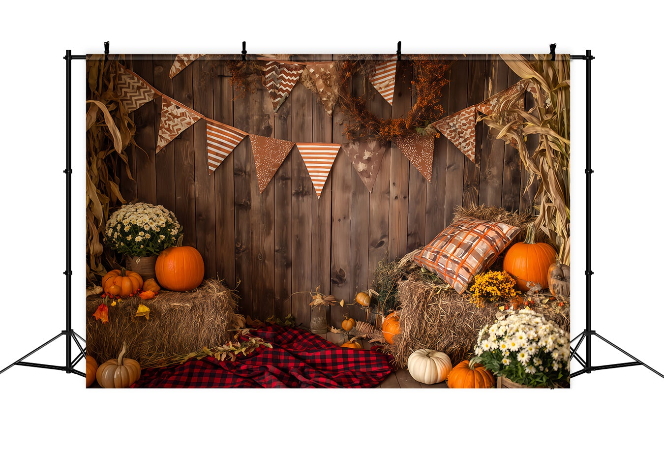 Halloween Wall Backdrop Rustic Autumn Harvest Corner Halloween Backdrop Ideas UK TWW510-35